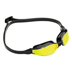 Aquasphere  Xceed - Yellow Titanium Mirrored Lens - Black/Black Swim Racing Goggles - Image 3