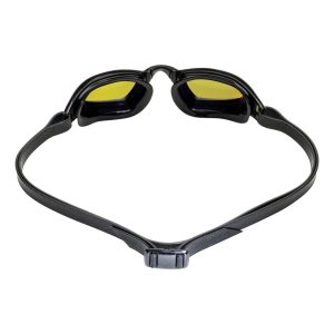 Aquasphere  Xceed - Yellow Titanium Mirrored Lens - Black/Black Swim Racing Goggles - Image 4