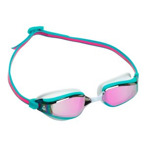 Aquasphere Fastlane - Pink Titanium Mirrored Lens - Pink/Turquoise Swim Racing Goggles - Image 3
