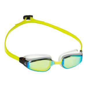 Aquasphere Fastlane - Yellow Titanium Mirrored Lens - White/Yellow Swim Racing Goggles - Image 3