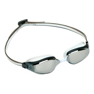 Aquasphere Fastlane - Silver Titanium Mirrored Lens - White/Grey Swim Racing Goggles - Image 3