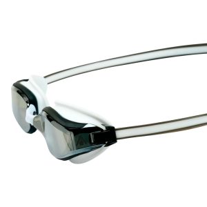 Aquasphere Fastlane - Silver Titanium Mirrored Lens - White/Grey Swim Racing Goggles - Image 5