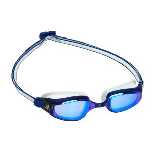 Aquasphere Fastlane - Blue Titanium Mirrored Lens - Blue/White Swim Racing Goggles - Image 3