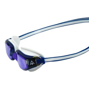 Aquasphere Fastlane - Blue Titanium Mirrored Lens - Blue/White Swim Racing Goggles - Image 5