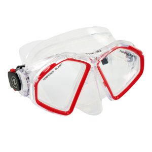 Aqualung Hawkeye Adult Snorkeling Mask - Red