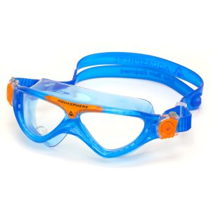 Aquasphere Vista Junior - Clear Lens - Blue/Orange Swim Mask - Image 3