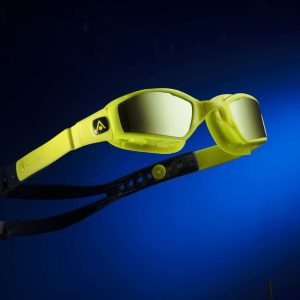 Aquasphere Ninja - Yellow Titanium Mirrored Lens - Bright-Yellow/Navy Swim Racing Goggles - Image 5