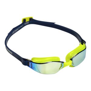 Aquasphere Xceed - Yellow Titanium Mirrored Lens - Bright-Yellow/Navy Swim Racing Goggles - Image 3