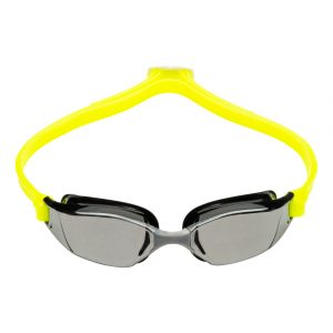 Aquasphere  Xceed - Silver Titanium Mirrored Lens - Black/Yellow Swim Racing Goggles