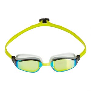 Aquasphere Fastlane - Yellow Titanium Mirrored Lens - White/Yellow Swim Racing Goggles