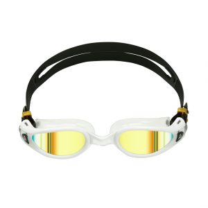 Aquasphere Kaiman Exo - Gold Titanium Mirrored Lens - White/Transparent Swim Goggles