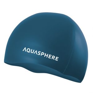 Aquasphere Plain Silicone Swim Cap Dark Green White