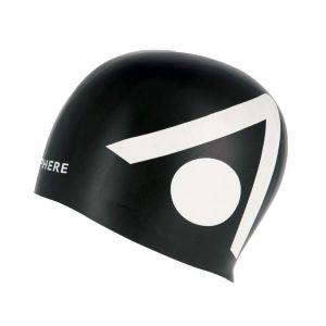 Aquasphere Tri Silicone Swim Cap Black White