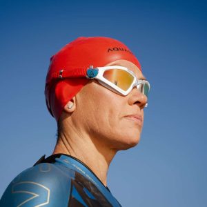 Aquasphere Tri Silicone Swim Cap Red Black - Image 3