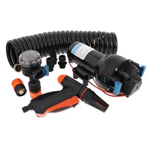 Jabsco HotShot Washdown Heavy Duty Pressure-Controlled Diaphragm Pump 12V w/Hose