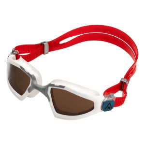 Aquasphere Kayenne Pro - Brown Polarized Lens - White/Red Swim Tri Goggles - Image 3
