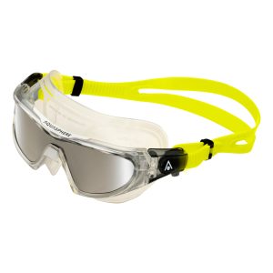 Aquasphere Vista Pro - Silver Titanium Mirrored Lens - Yellow Swim Mask - Image 3