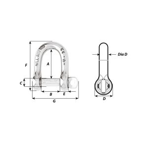 Wichard Self-Locking D Shackle - Dia 12 mm - Image 2