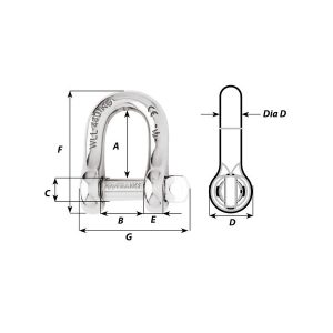 Wichard Captive Pin D Shackle - Dia 6 mm - Image 2