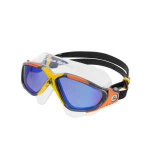 Aquasphere Vista - Indigo Titanium Mirrored Lens - Grey/Orange Swim Mask - Image 3