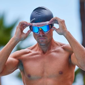 Aquasphere Vista Pro - Indigo Titanium Mirrored Lens - Grey/Orange Swim Mask - Image 5