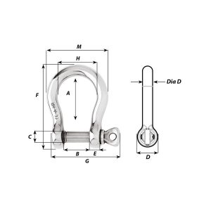 Wichard HR Bow Shackle - Dia 10 mm - Image 2